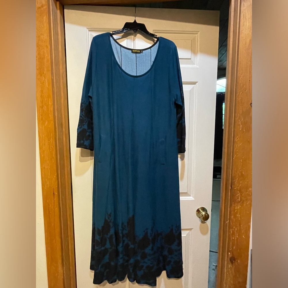 Long winter swing dress Teal size 1X